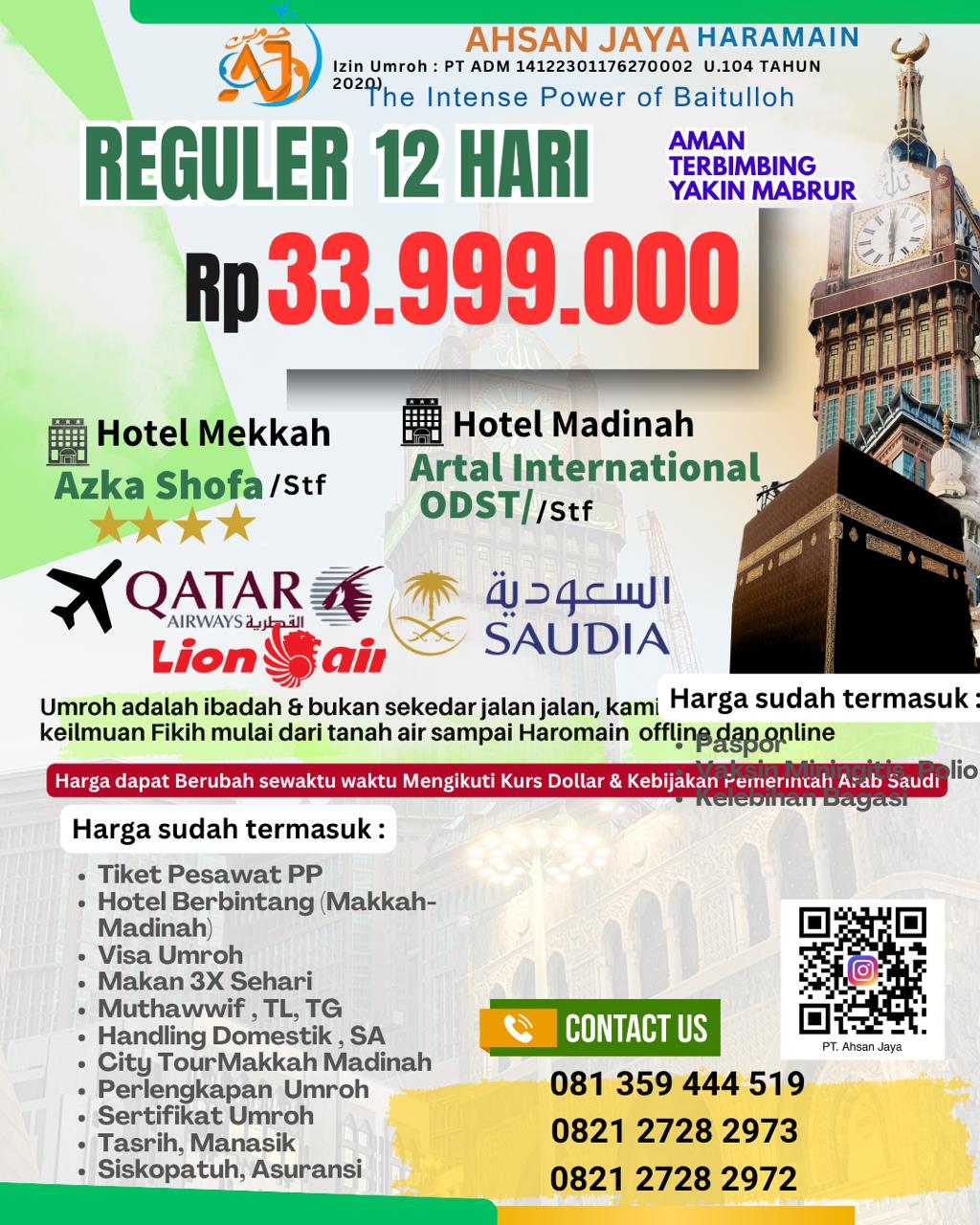 Umroh Reguler 12 Hari