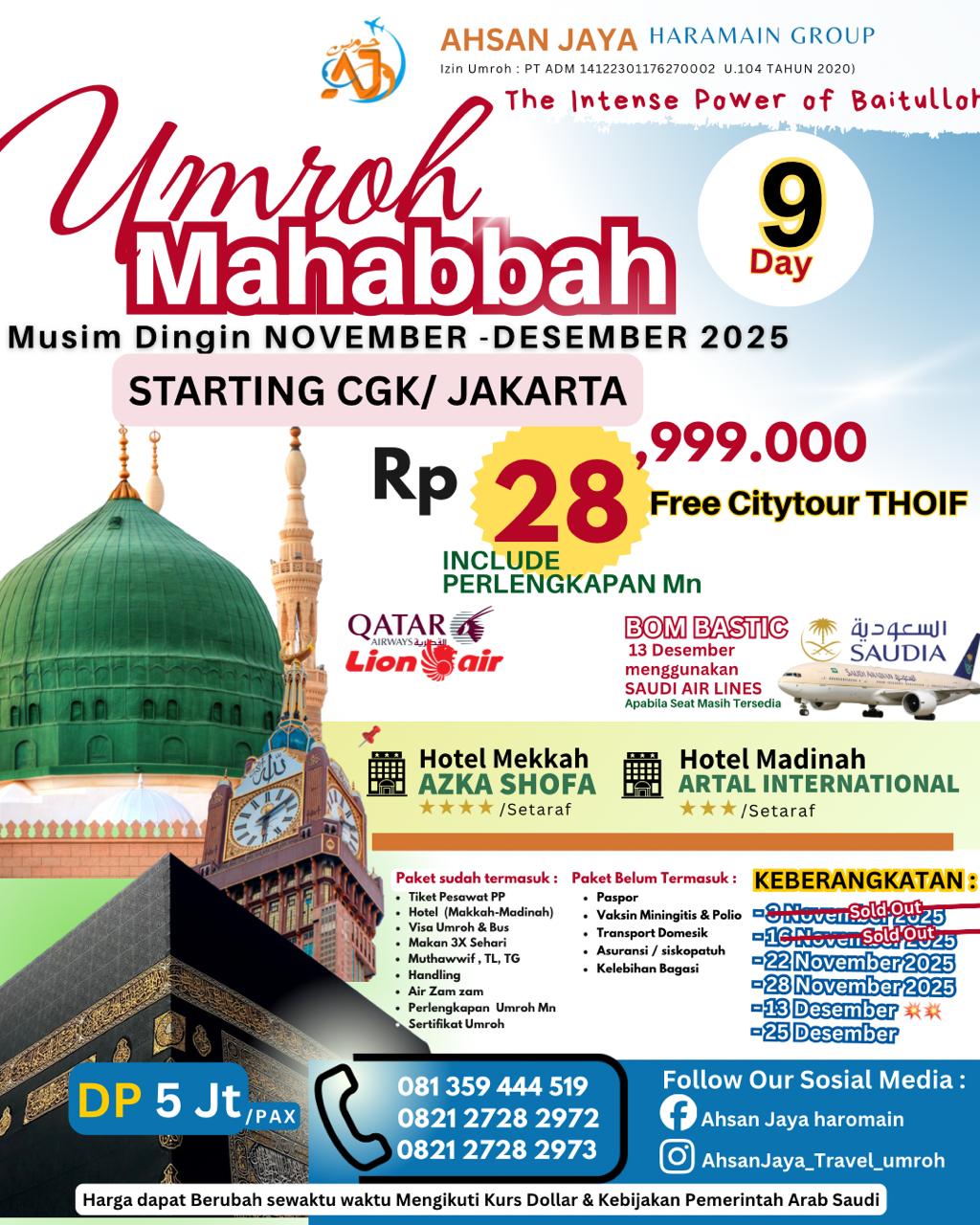 Umroh Mahabbah - 9 Hari